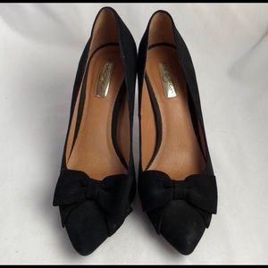 Halogen black suede heels